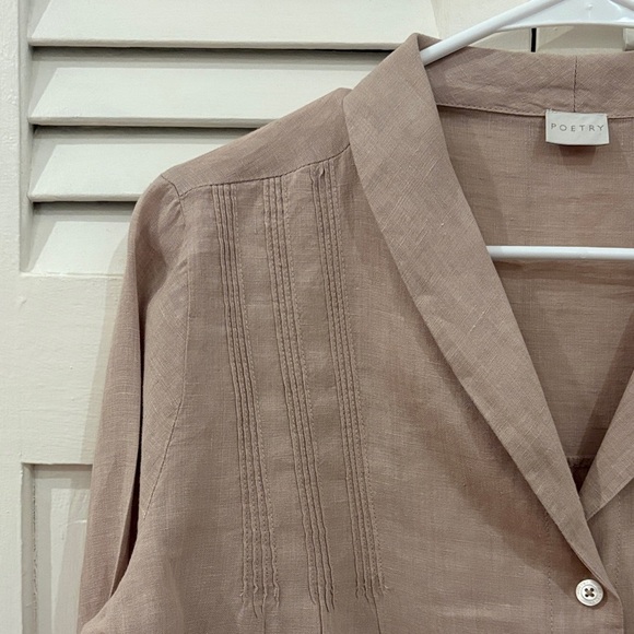 Women's Poetry Linen Button-Up Blouse - Picture 6 of 11